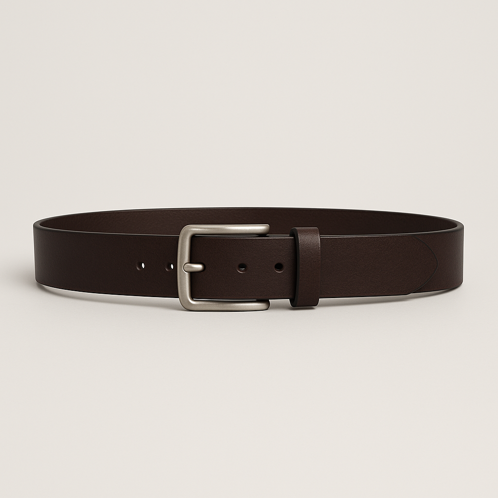 Full-Grain Leather Belt on a neutral background