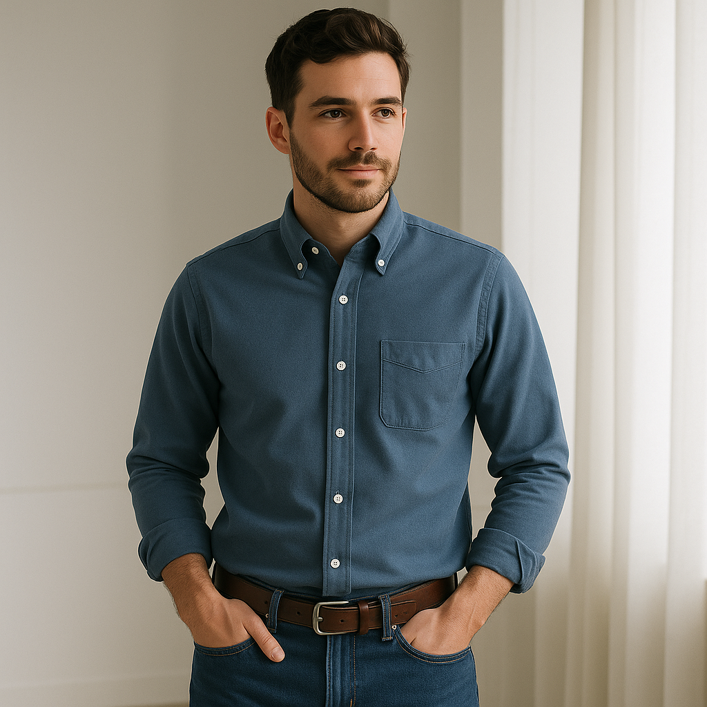 Person wearing Heritage Oxford Button-Down Shirt