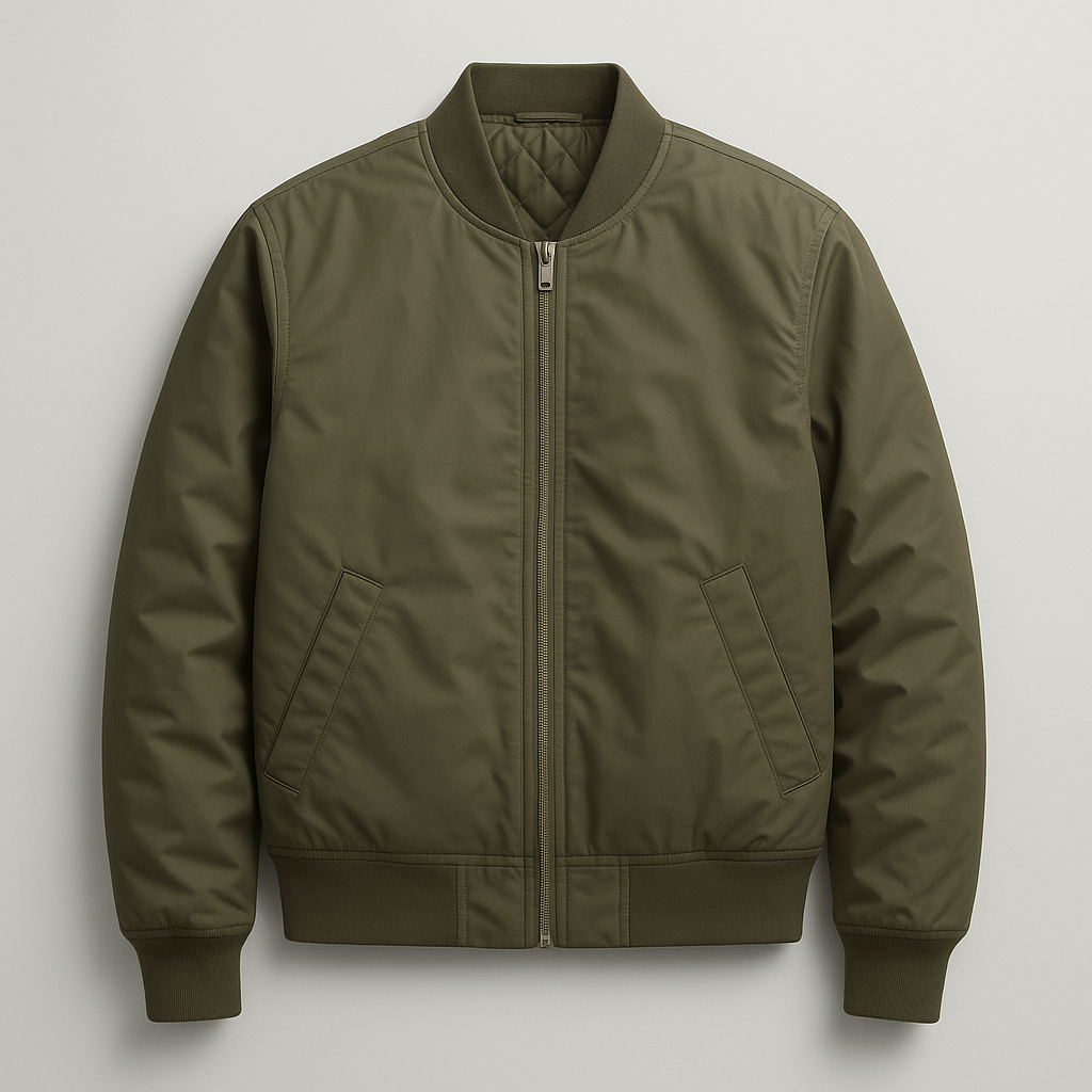 Nylon Bomber Jacket on a neutral background