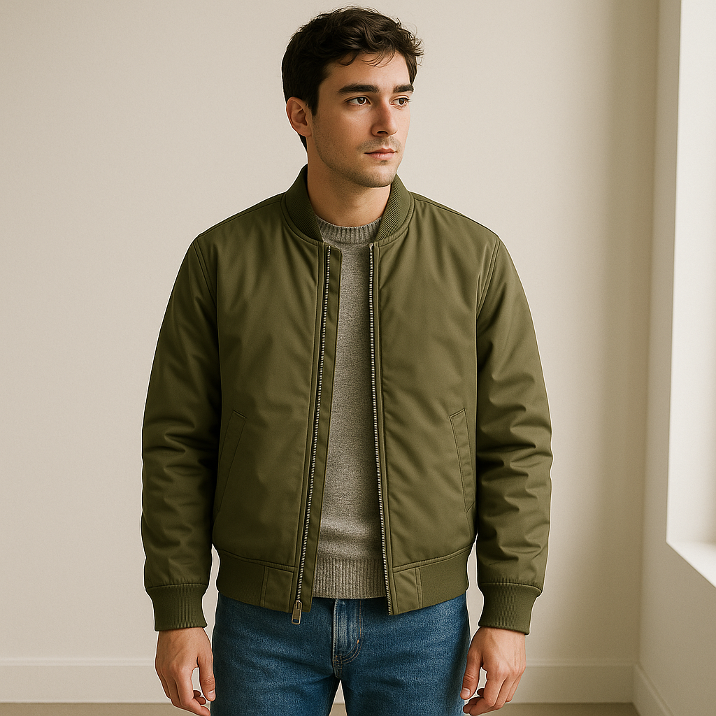 Person wearing Nylon Bomber Jacket