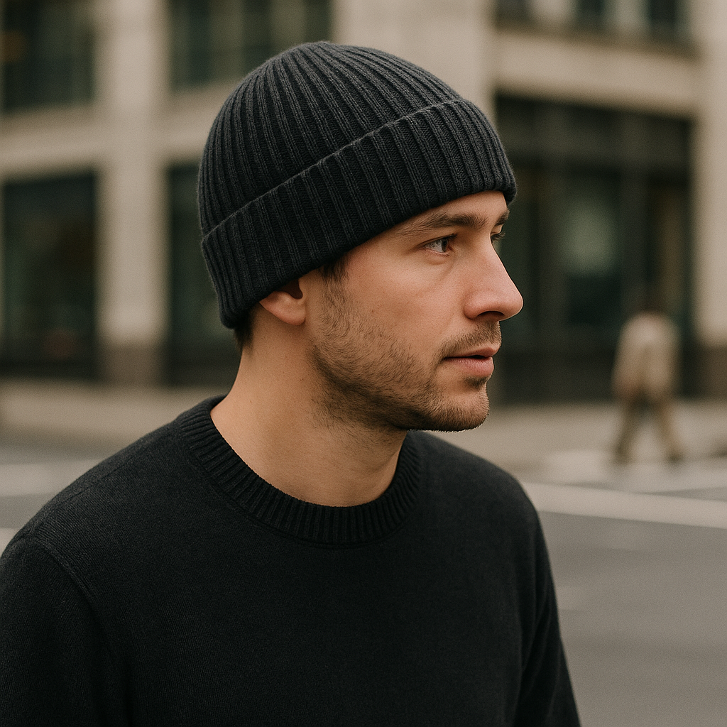 Ribbed Wool Beanie shown in a typical use setting