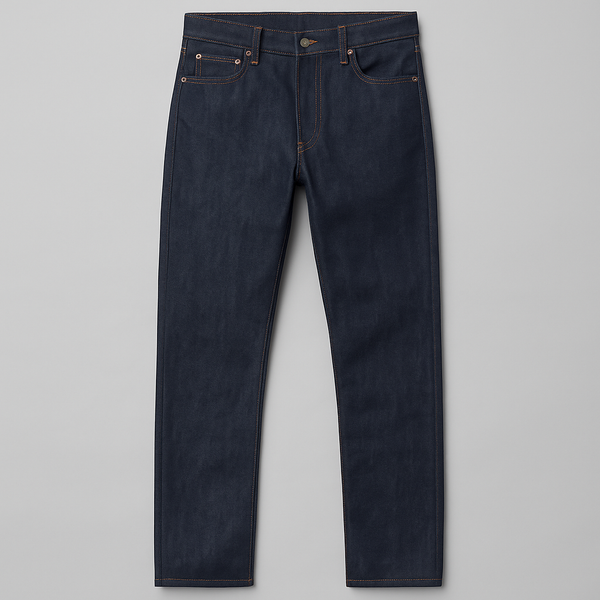 Slim Straight Selvedge Jeans on a neutral background