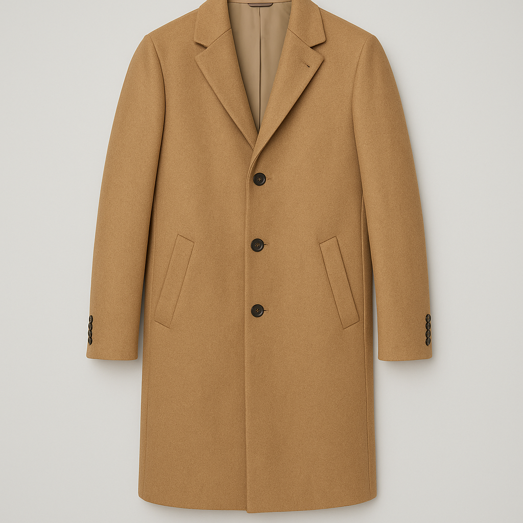 Wool-Blend Overcoat on a neutral background