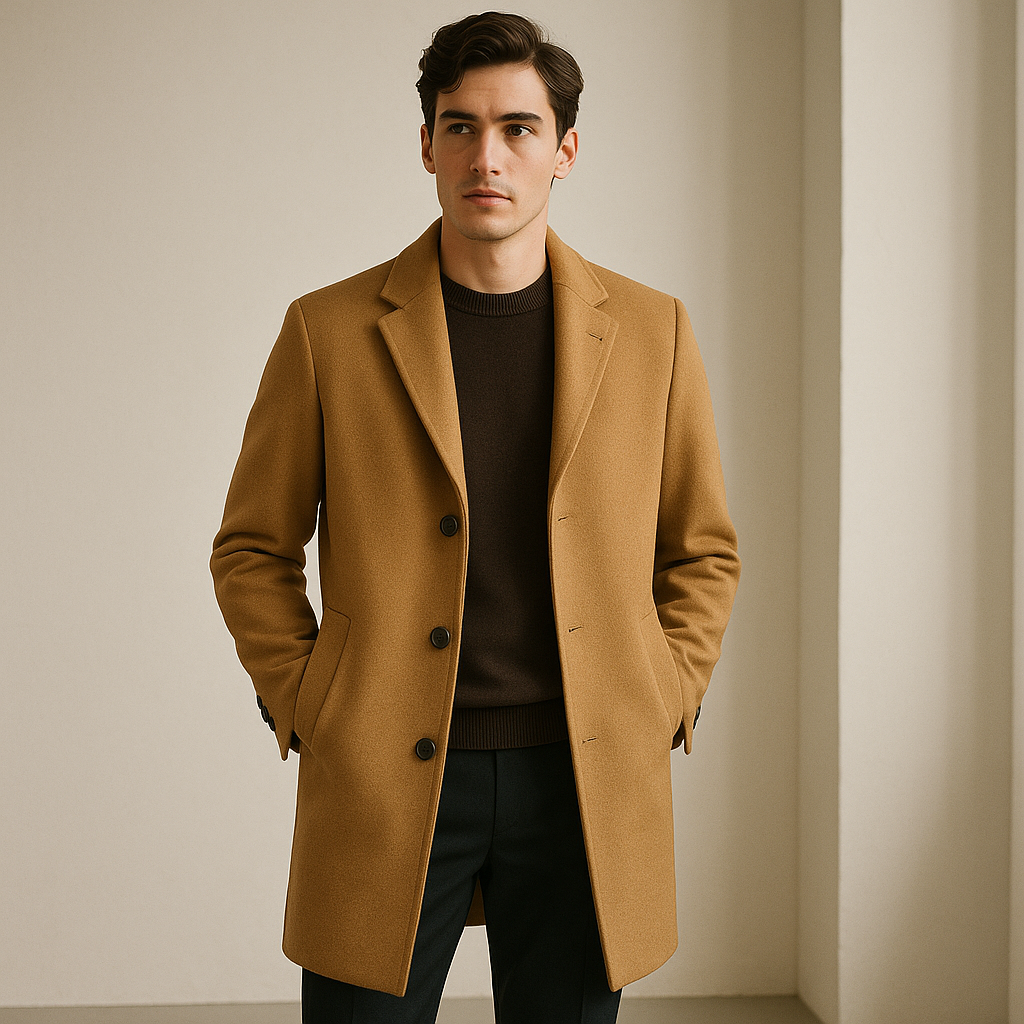 Person wearing Wool-Blend Overcoat